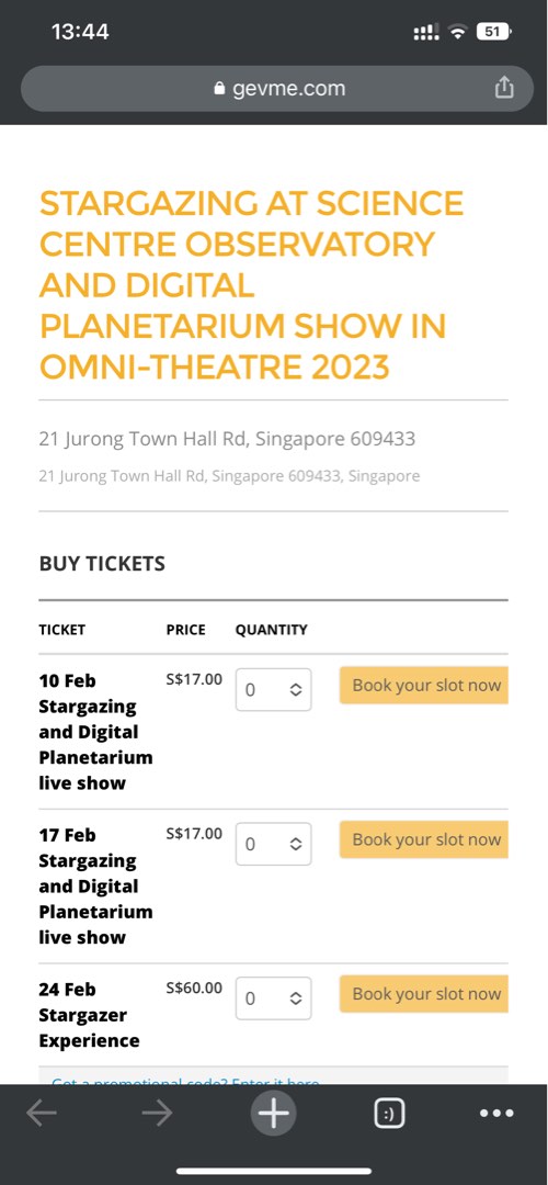 STARGAZING AT SCIENCE CENTRE OBSERVATORY AND DIGITAL SHOW