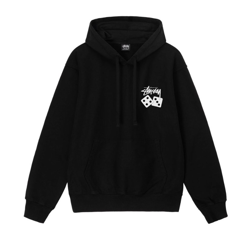 stussy dice black hoodie, Men's Fashion, Coats, Jackets and Outerwear ...