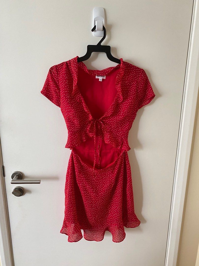 Superdown Mercy Polka Dot Dress Red