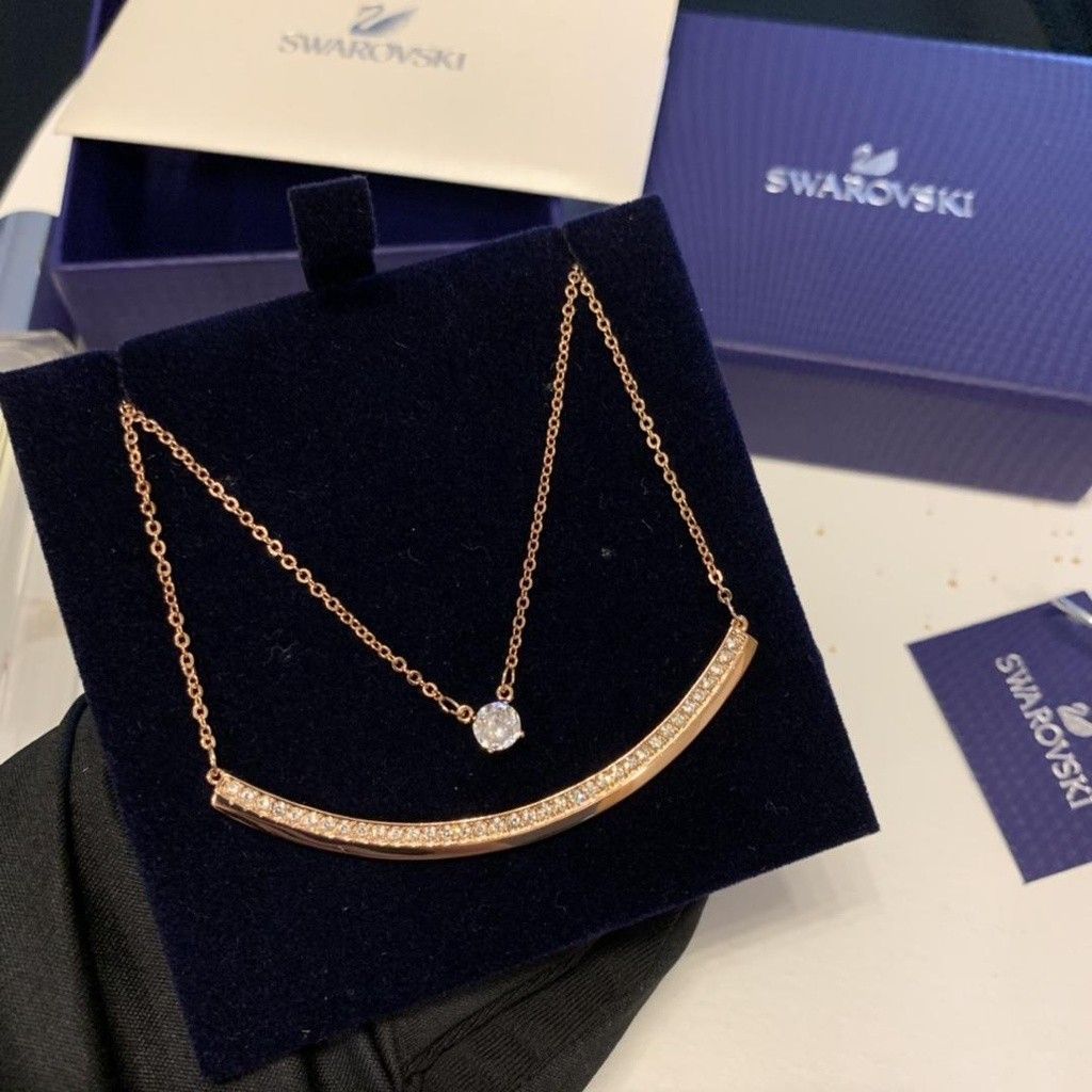 Swarovski double chain necklace hotsell