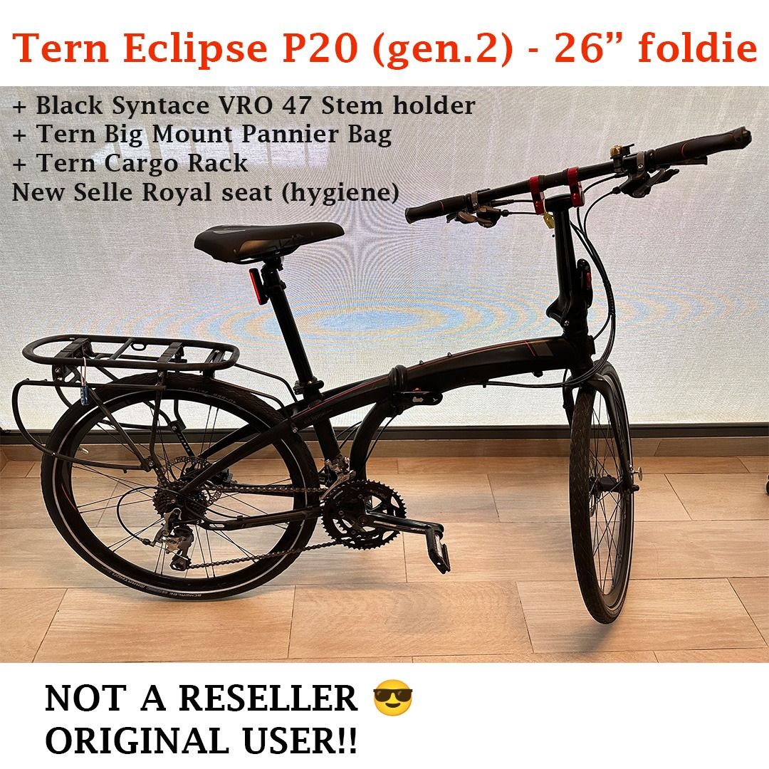 Tern Eclipse P20 gen.2 washed and cleaned new seat free rack and bag