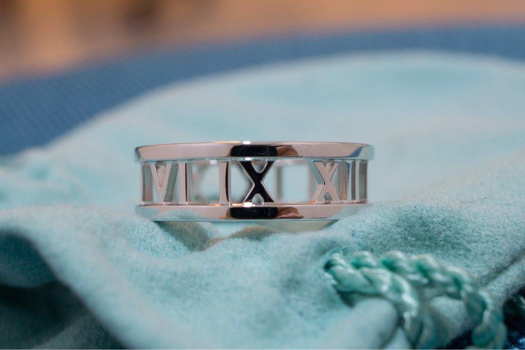 TIFFANY CO ATLAS RING IN WHITE GOLD