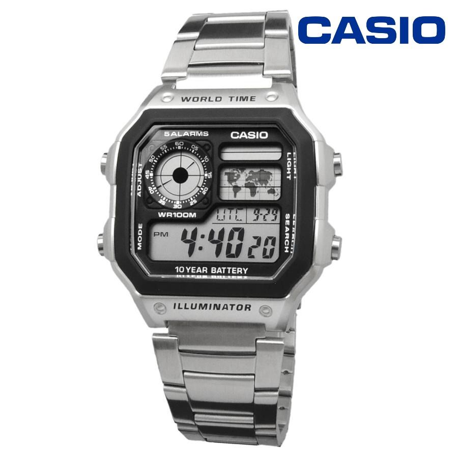 Casio world time sales stainless steel
