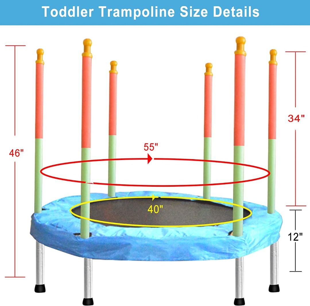 Toddler Trampoline with Enclosure Safety Net SZBOB Indoor Outdoor