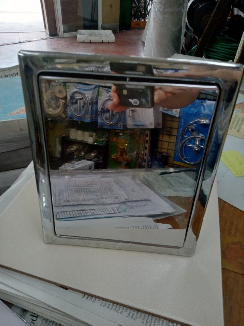 Toothbrush holder (Category: Bathroom & Kitchen Fixtures) located in Manila. Submitted by carlyn5 (Listing ID 1214494642, Image 2). Description: cabinet type revolving door toothbrush holder w/ cup screw on wall recessed type can be used as mirror safe from insects and germs.
