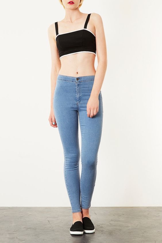 Topshop Joni Jeans Light Blue Women s Fashion Bottoms Jeans