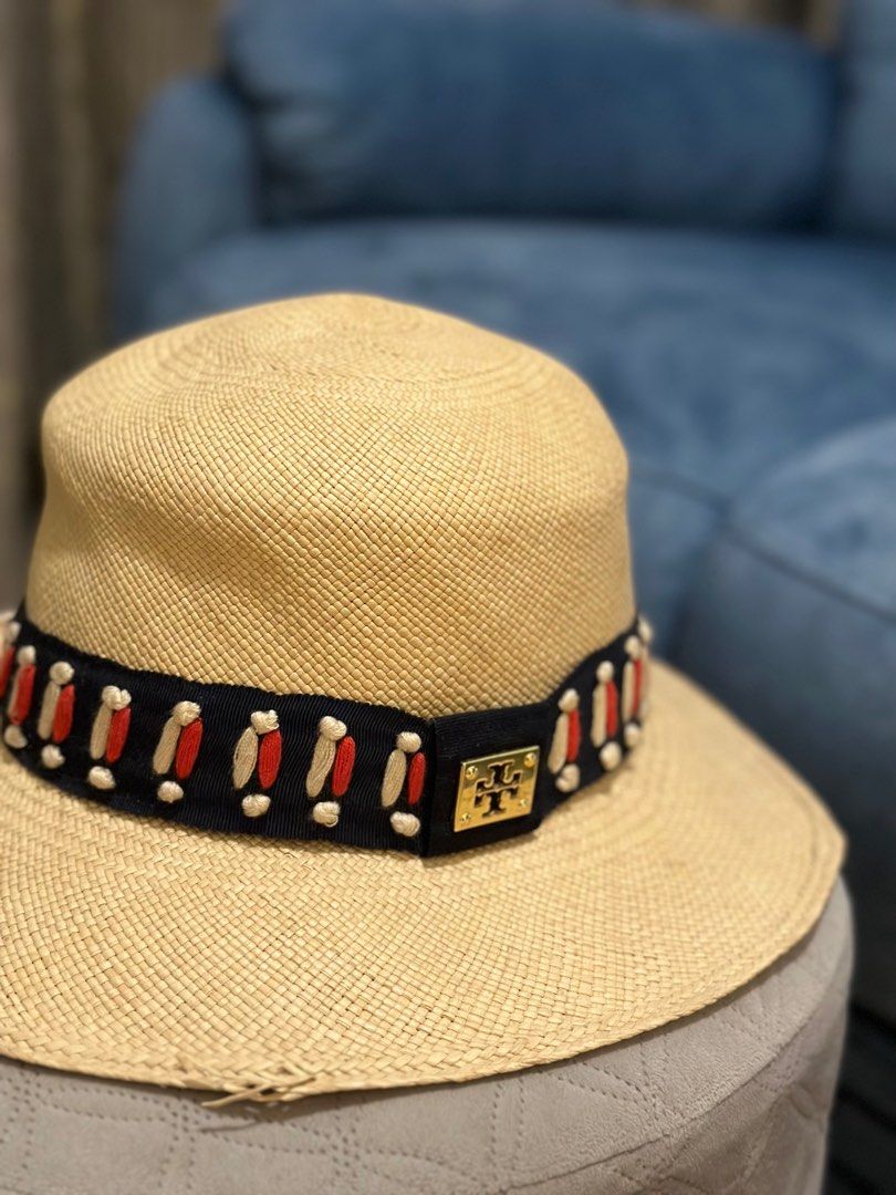 Tory Burch Beach Hat沙灘旅行帽草帽, 女裝, 手錶及配件, 帽- Carousell