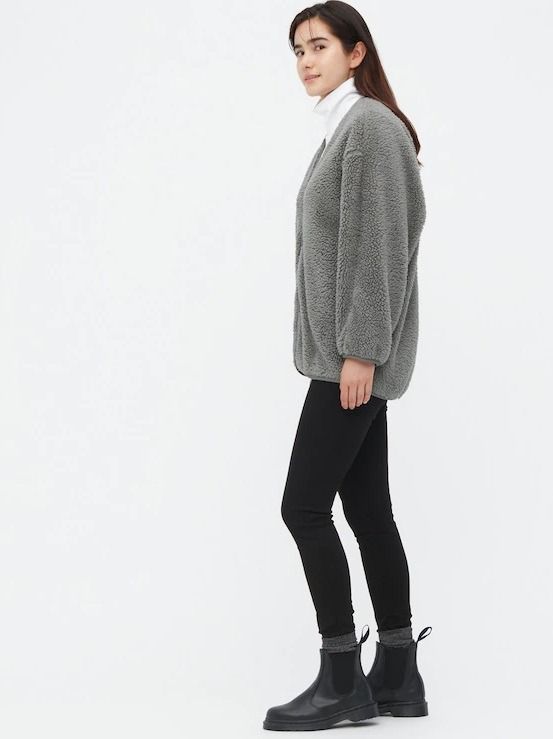 Check styling ideas for「HEATTECH Tights、Light Pile-Lined Fleece Cardigan」