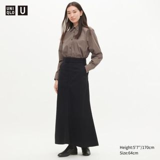 uniqlo u棉質長裙黑色#23母親節