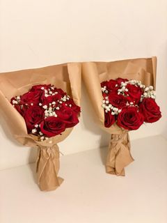 Valentine’s Day rose bouquet birthday anniversary gf bf couple friends family rustic bouquet