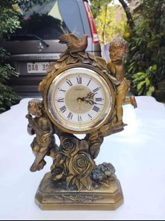 Vintage Brass color Desk Clock, Cast Resin
Brand: Citizen

Size: 
Height - 11.5 inches
Length  - 8 inches

Remarks:
* Good Condition 

SRP 2500
