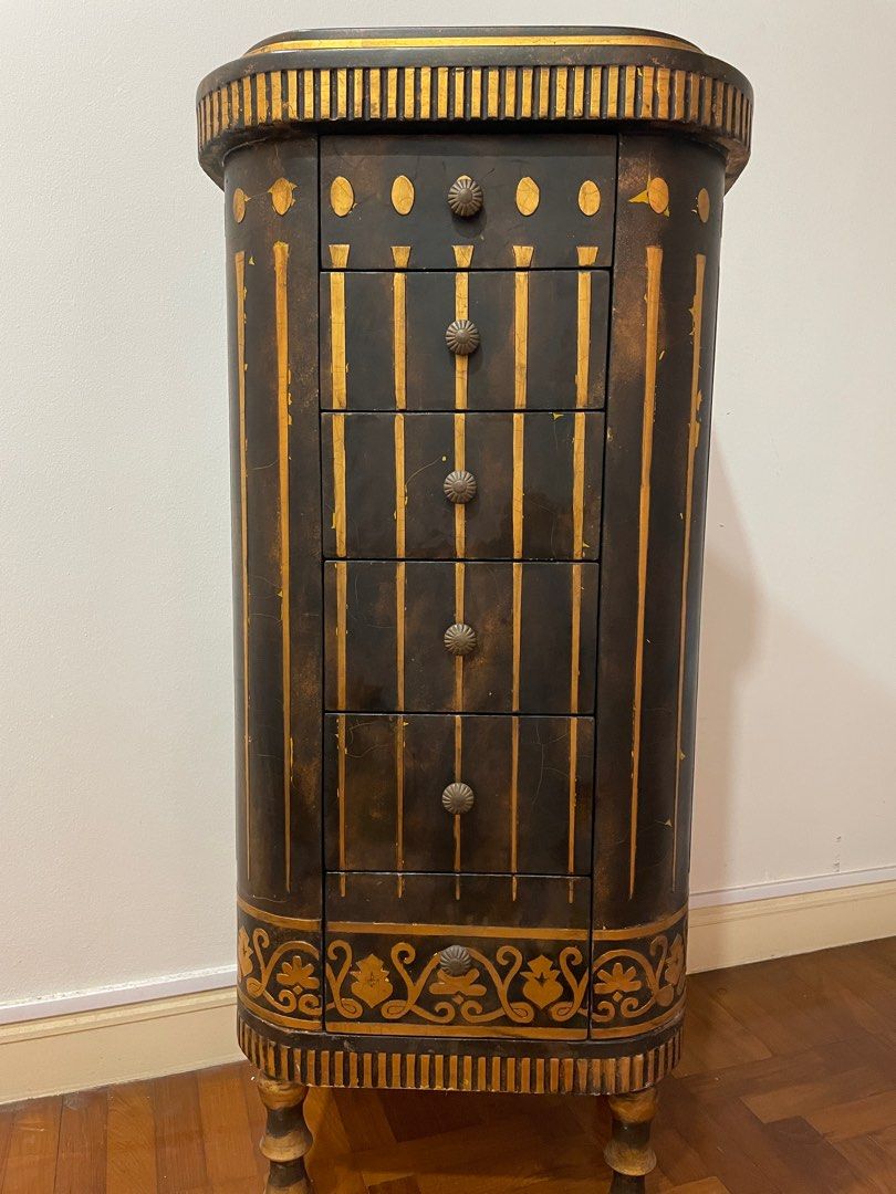 Vintage Style Hand Painted Tall Furniture & Home Living