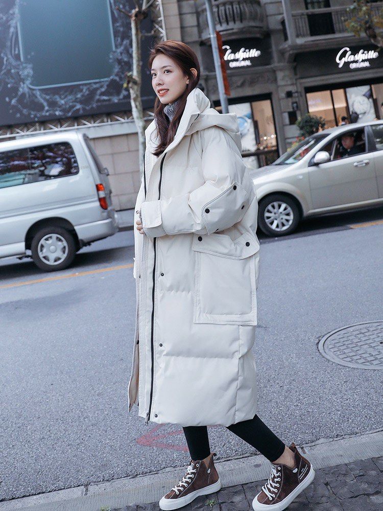 Winter down jacket coat below knee Women s Fashion Coats