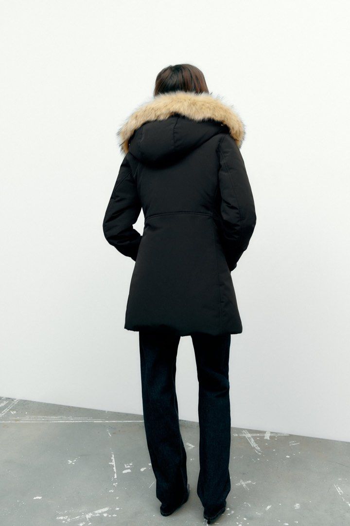 Zara Quilted Coat with hood