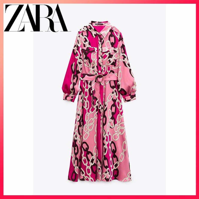 Chain print top shirt dress zara