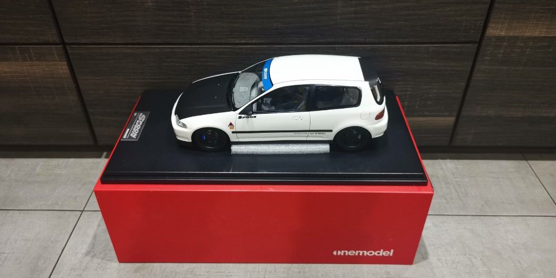 【代引不可】onemodel ホンダ シビック EG6 Spoon 1/18 ミニカー ホワイト ワンモデル 乗用車