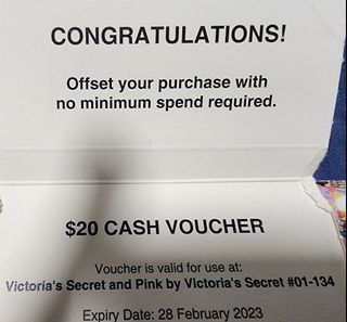$20 Victoria's Secret and Pink voucher