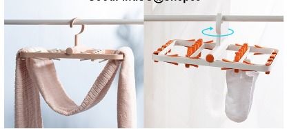 6 24 Clothes Peg Hanger Foldable Laundry Hanging Clips Multi Pegs Rack GoodFind AT0860
