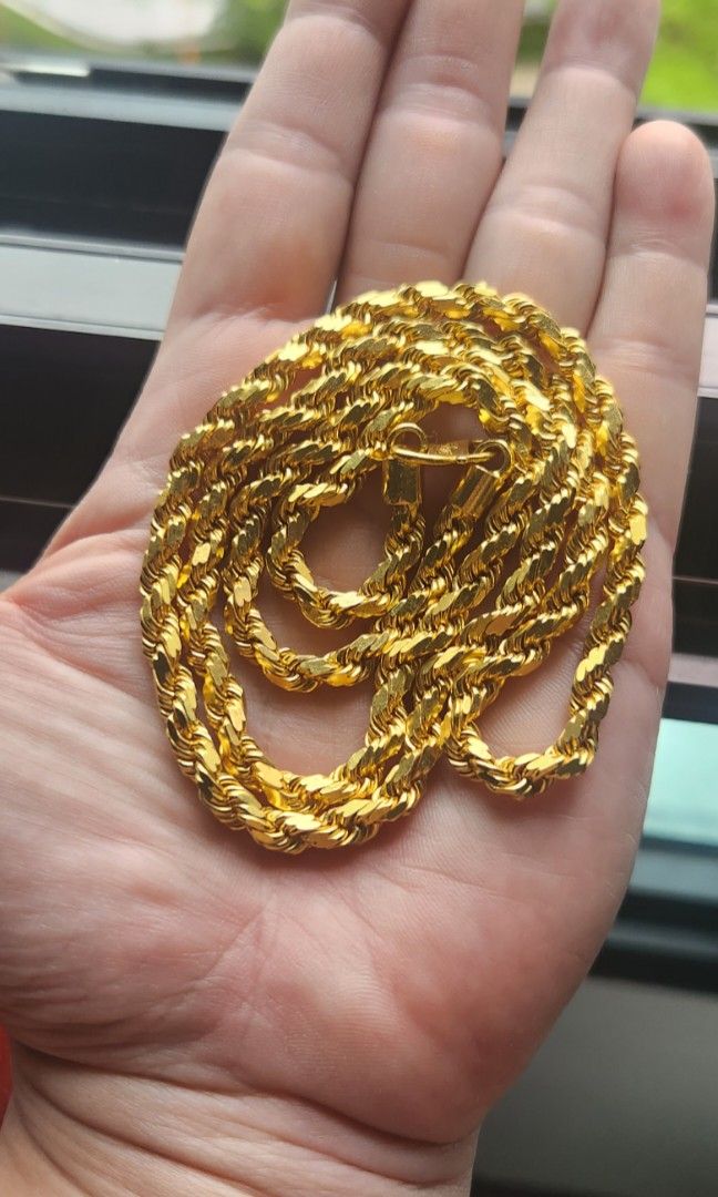 916 Gold Rope chain Necklace cheapest
