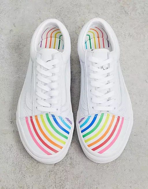 Vans old store skool rainbow platform