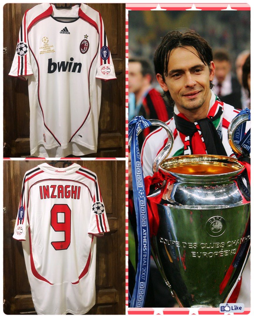 Vintage 9 Filippo Inzaghi Jersey 2006 2007 AC Milan Jersey 
