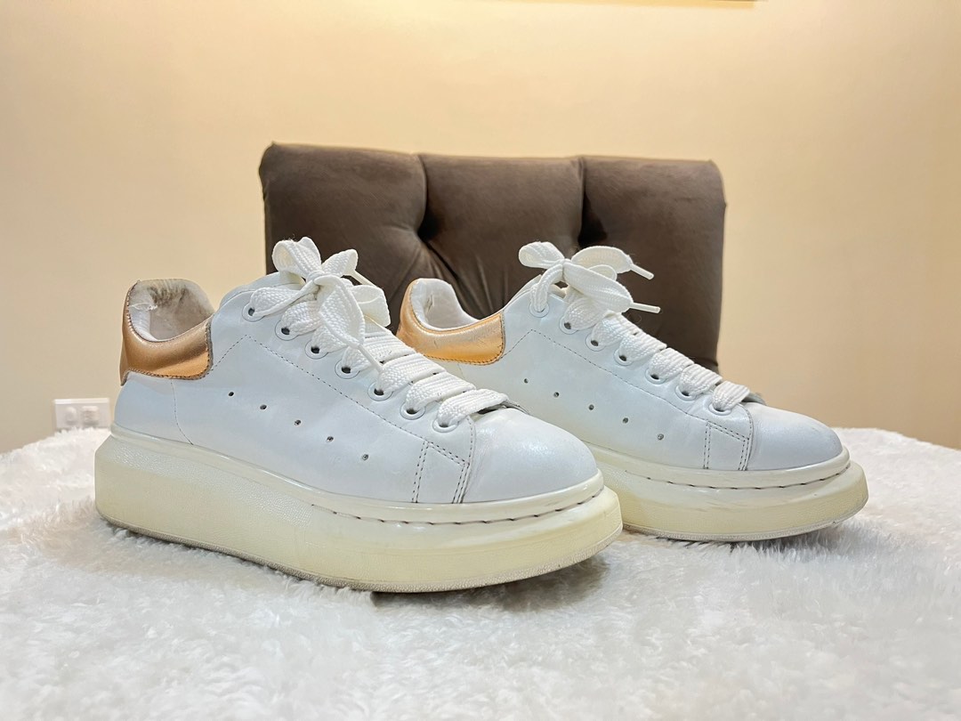 alexander mcqueen rose gold sneakers
