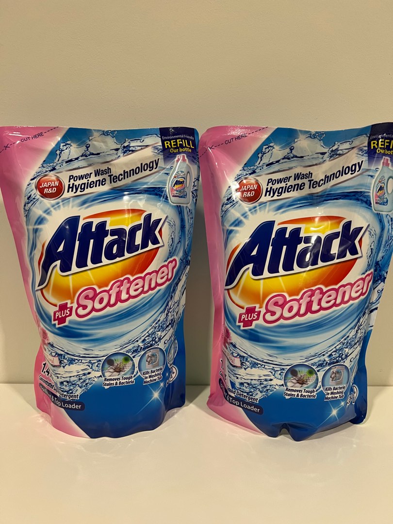 ATTACK Liquid Detergent plus Softener (1.4kg x 2), Furniture & Home