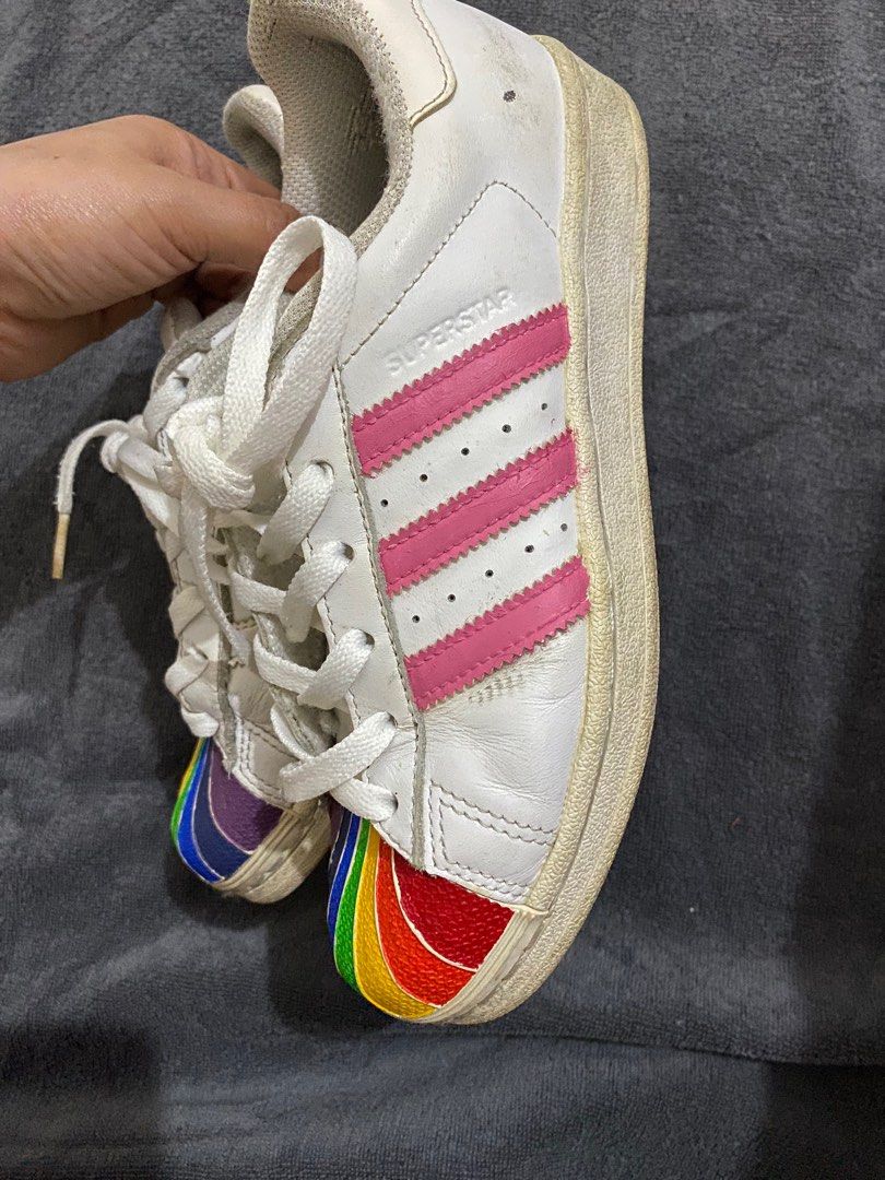 Adidas shoes rainbow leather top