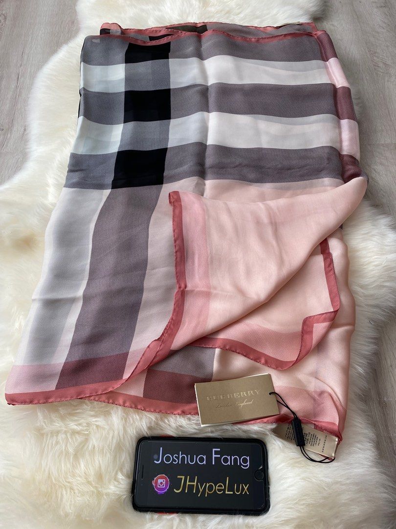 Authentic Burberry Pink Silk Scarf Brand New, Women's Fashion, Watches &  Accessories, Scarves on Carousell