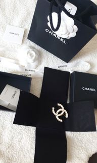 Authentic CHANEL Paris gold & white brooch - Cruise 2023 model, just released. Directly store bought. Complete, inclusions on photos