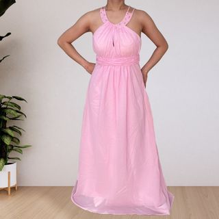 Baby pink halter dress