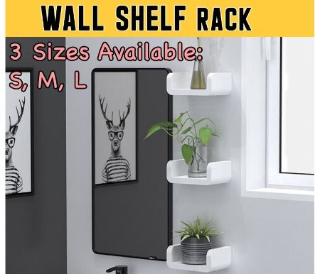 Bathroom Wall Shelf Rack No Nail Self Adhesive Waterproof Shelf Storage Space Saving AT0653
