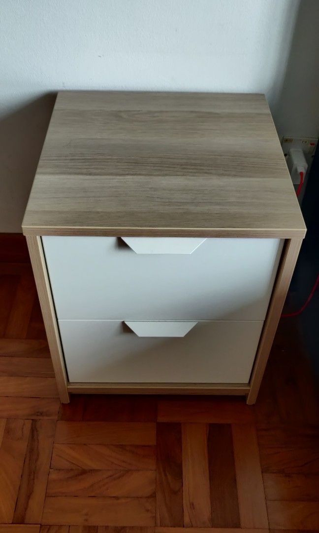Bedside table Ikea Malm X2, Furniture & Home Living, Furniture, Shelves