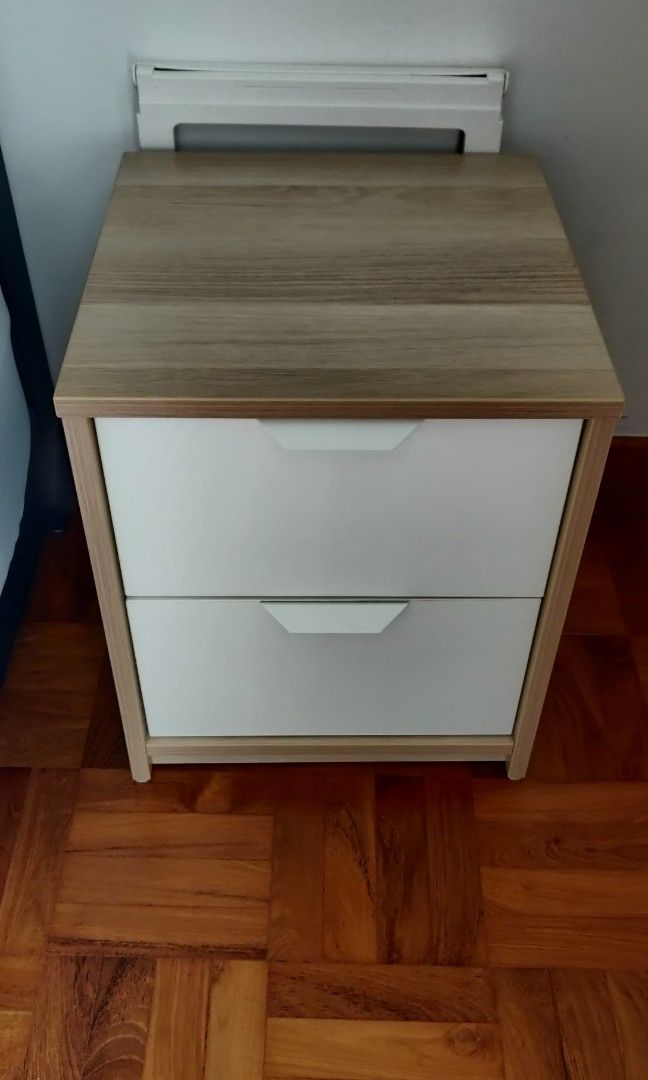 Bedside table Ikea Malm X2, Furniture & Home Living, Furniture, Shelves