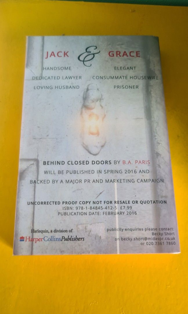 Behind Closed Doors book, Hobbies & Toys, Books & Magazines, Fiction