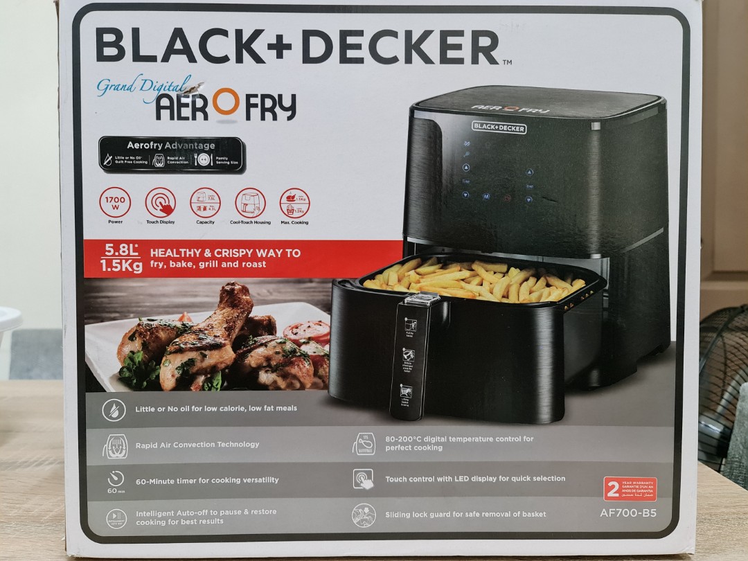 Black + Decker 5.8 LTR. Digital Aerofry Air Fryer - AF700-B5
