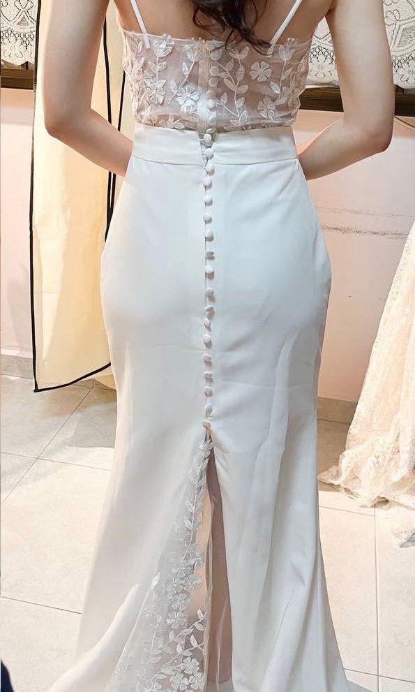 White lace 2 piece dress sale
