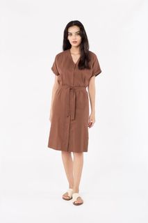 BNWT FTO / From There On / Fromthereon / Runway Bandits Herra Dress in Oak Brown