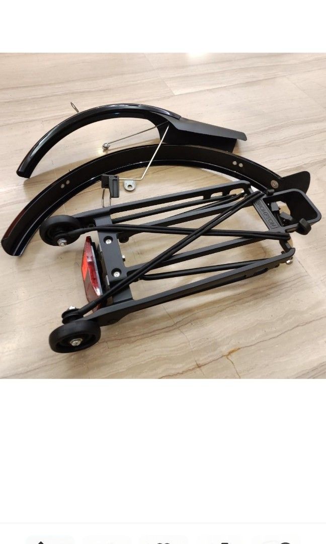 Brompton Black Edition BE Fender and Rack. Including battery operate ...