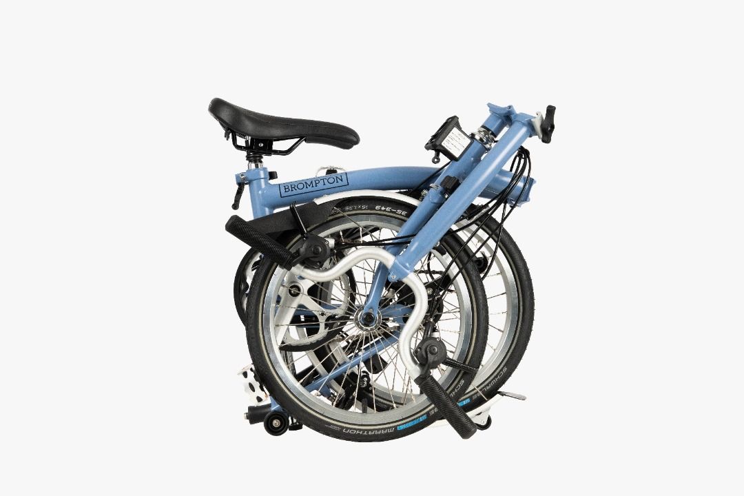 Brompton C Line Explore Folding Bike 2023 in Cloud Blue, Sports ...