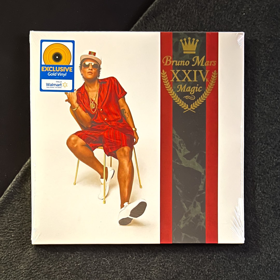 Bruno Mars 24K Magic Exclusive Gold Vinyl, Hobbies & Toys, Music