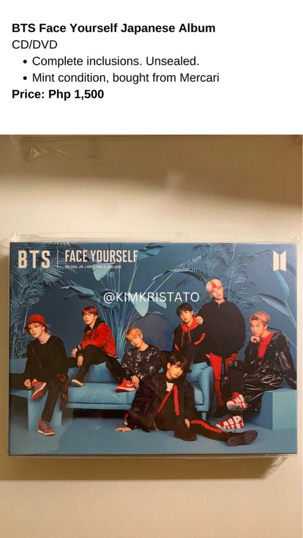 Pre-orden) Álbum Japones BTS - FACE YOURSELF Pre-orden Disponible