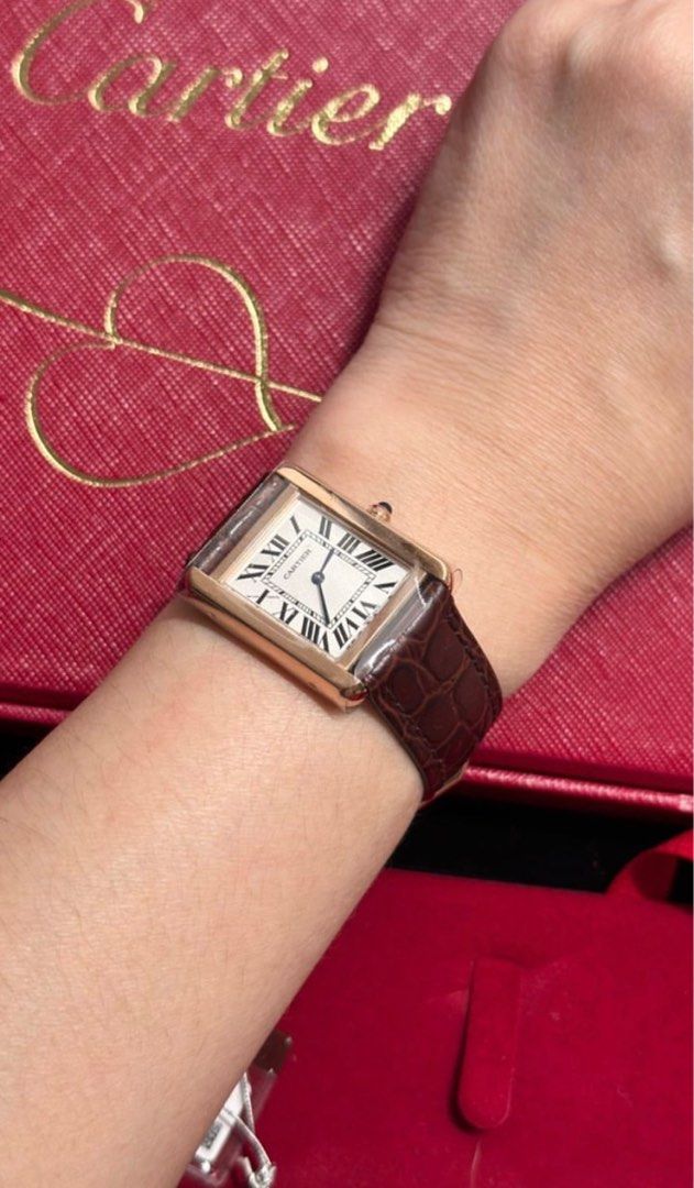 Cartier Tank Solo Watch Medium Full Set Fesyen Wanita Jam