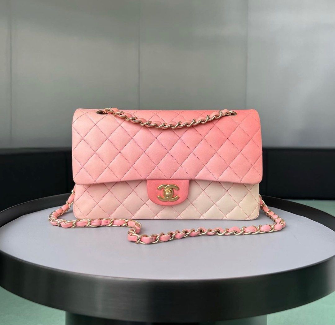 Chanel Classic Double Flap Medium Ombré pink / Matte Ghw, Luxury