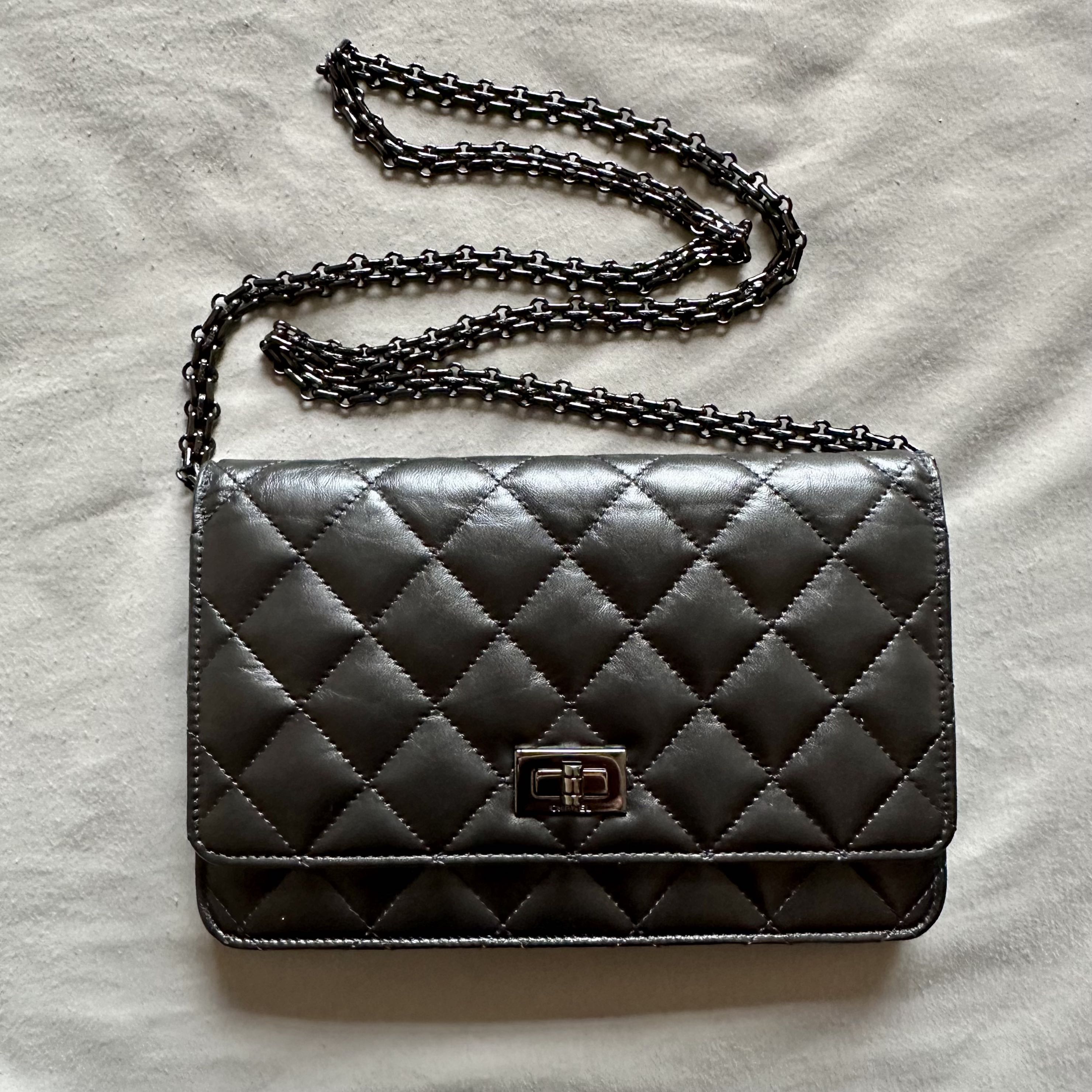 Chanel So Black 2.55 Reissue Wallet on Chain WOC, Luxury, Bags & Wallets on  Carousell