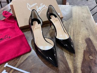 Christian Louboutin Particule Patent Leather Pumps in Black