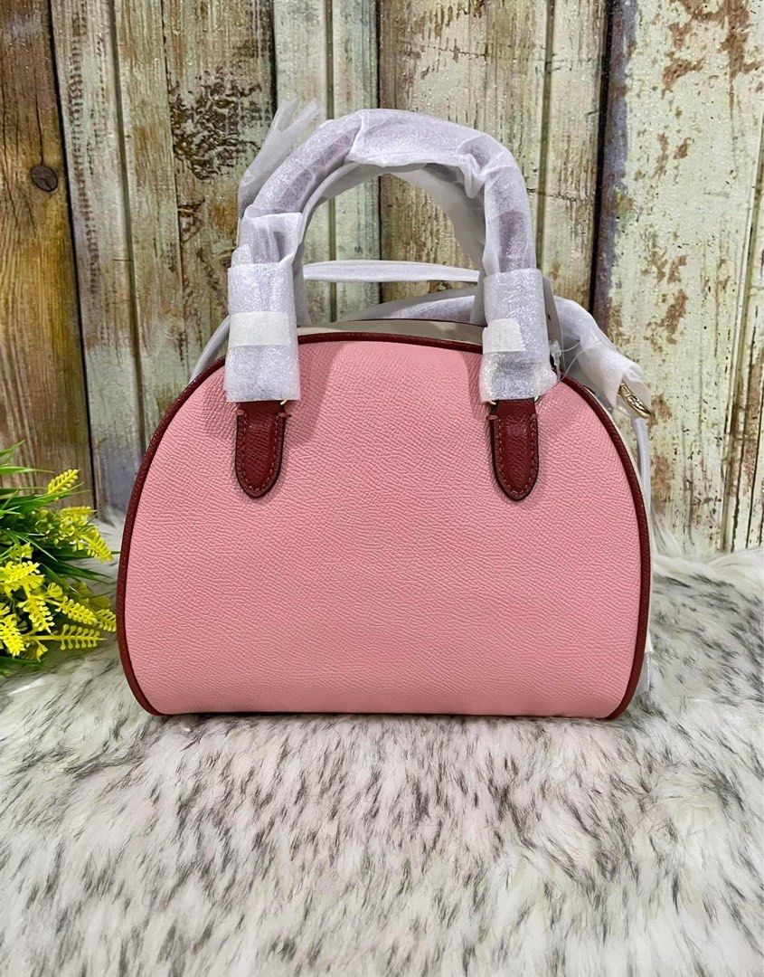 Coach CC784 Sydney Satchel In Colorblock In Gold/Candy Pink Multi