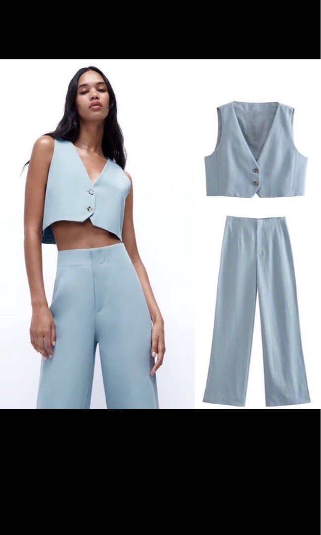 Crop Waist Coat Vest & Tube Dress Coord Set