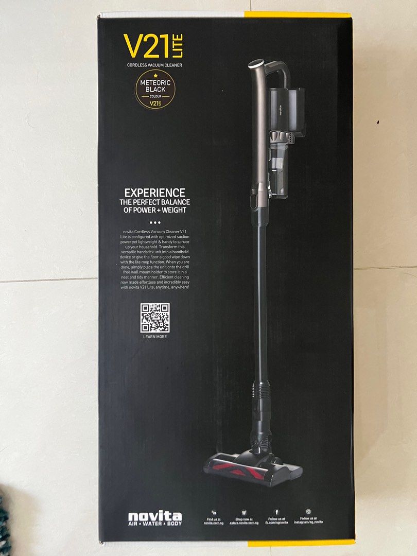 Cordless Vacuum Novita V21 Lite, TV & Home Appliances, Vacuum Cleaner