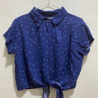 Cotton Hanging Polo Top with Tie